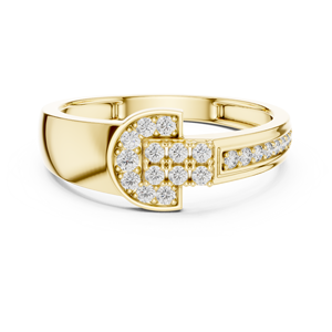 Anillo de Hombre ORION con Diamantes Cultivados en Laboratorio, Oro Amarillo de 18 Quilates con Baño de Rodio, Corte Minimalista, para Boda, Compromiso, Fiesta, Regalo, Uso Diario - Product Image 1