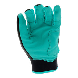 Baseball Batting Gloves Teal Black <b>Leather</b> Ventilated Grip Support Adjustable <b>Wrist</b> <b>Cuff</b> Sports OEM Factory Bulk - Product Image 5