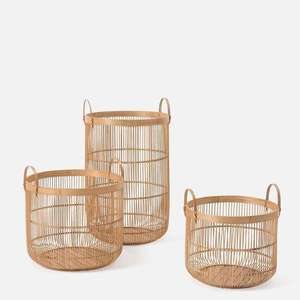 Juego de Cestas de Bambú Tejidas Geométricas, Caja de Almacenamiento Cuadrada, Organizadores, Accesorios para el Hogar, Cesto para Ropa Sucia, Artículos para el Hogar - Product Image 2