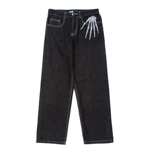 Jeans de mujer de cintura alta, corte recto ajustado, transpirables, de color liso, con dobladillo con abertura, lavado claro, de mezclilla, casuales, de largo completo, con botones, efecto stonewashed - Product Image 4
