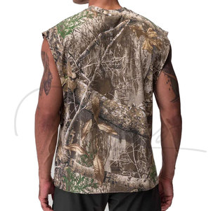 Camisetas sin Mangas Personalizadas para Hombre al Por Mayor, Ropa de Gimnasio, Cuello Redondo, Casual, Ecológicas, de Poliéster/Algodón, con Estampado Digital y Diseño Sólido - Product Image 2