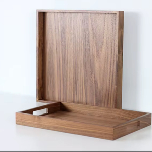 Wood Serving <b>Tray</b> with Handles Foldable Stackable Lacquer Bathroom <b>Storage</b> for Home Decor and Living Room Decor - Product Image 1