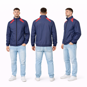Veste homme légère coupe-vent zippée, veste de sport, veste d'entraînement personnalisée pour activités de plein air, fournisseur B2B en gros aux États-Unis - Product Image 2