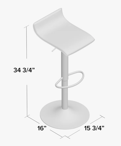 Modern <b>Clear</b> Acrylic Adjustable <b>Dining</b> <b>Chair</b> with Waterproof Acrylic Legs Base for Kitchen Island Home Bar Hotel & Living Rooms - Product Image 5