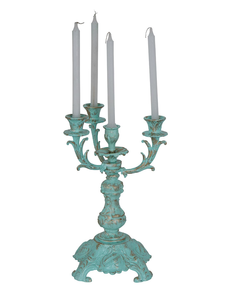 Candelabro Vintage de Aluminio de 5 Brazos, Portavelas Hecho a Mano, Decorativo, Estilo Antiguo, para San Valentín o Bodas - Product Image 4