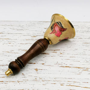 Cloche à main en métal doré personnalisée avec logo, idéale pour les cadeaux de Noël, les hôtels et les fournitures hôtelières - Vente en gros usine - Product Image 1