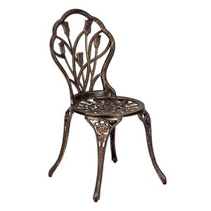 Ensemble bistrot 3 pièces en aluminium moulé de style européen, table et chaises en bronze pour l'extérieur, idéal pour le jardin - Product Image 3