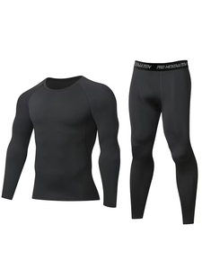 Ensembles de Sport en Gros pour Hommes : Tenues de Compression à Carreaux en Maille pour Entraînement, Gym, Fitness, Jogging et MMA (Rash Guard) - Product Image 2
