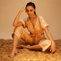 Ensemble coordonné Bohobi moderne pour amoureux de la mer, qualité supérieure, 100% coton tissé, col mandarin, sans manches, brodé, coupe trapèze