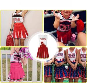 Uniformes de cheerleading en gros personnalisés vert avec strass, ensemble complet pour jeunes, accessoires de pratique par sublimation - Product Image 5