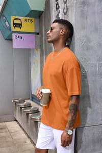Heavy Weight 100% Cotton Oversized T-<b>Shirt</b> Men 220 Grams Shoulder Custom Printing Hip Hop Plus Size 100% Cotton Blank Boxy Men's - Product Image 4
