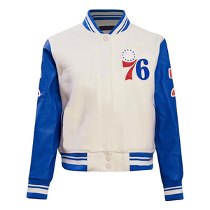 Veste universitaire classique pour femmes, veste élégante vintage inspirée du basketball, veste de baseball en cuir à manches longues pour femmes - Product Image 1