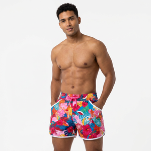 Shorts de Baño para Hombre con Estampado Floral, Cintura Media, Cordón Ajustable, Secado Rápido, Casuales - Product Image 4