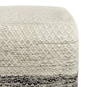 Macie Square Woven Puf Interior/Exterior Gris/Blanco-Comodidad elegante para cualquier espacio - Product Image 3