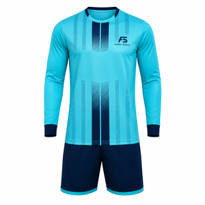 Ensemble d'uniformes de gardien de but personnalisés et rembourrés, manches longues, respirant, maillot et short de gardien de but de football, vêtements d'entraînement de football - Product Image 1
