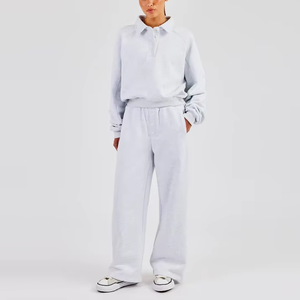 Autumn Clothing High Quality 2 Piece <b>Set</b> Fashion <b>Sweater</b> <b>Sets</b> Polo Sweatshirts Loose Wide Leg Pants Fitness <b>Sets</b> for Women - Product Image 2