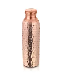 Bouteille en cuivre poli brillant avec couvercle pour boire de l'eau pure en cuivre de forme personnalisée par LUXURY CRAFTS
