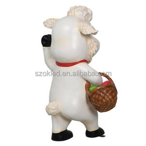 لحم الضأن عيد الفصح مع سلة من البيض مزلقة أرنب عشب منزل بيضة مقعد اليقطين الألياف الزجاجية عيد الميلاد عيد هالوين الديكور عطلة - Product Image 6