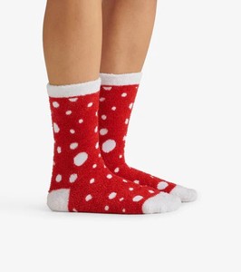 Men's Red Polka Dot Crew Socks Thick Knitted Winter Thermal Daily Wear - Product Image 4