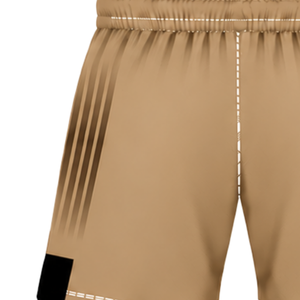 Tan <b>Brown</b> Black Rugby <b>Shorts</b> Elastic Waist Breathable Lightweight Team Training Performance Athletic Sports Uniform Bottoms - Product Image 3