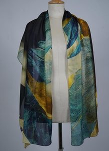 Pañuelo de Seda Pura con Estampado Digital para Mujer, Estola de Seda Ligera y Suave de Diseño de Lujo, Elegante Chal de Moda para Todas las Estaciones - Product Image 5