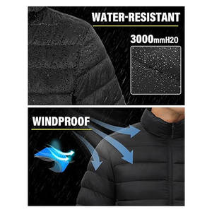 Chaqueta Acolchada Ligera y Plegable para Hombre, Abrigo Aislante de Invierno, Chaqueta Impermeable y Cálida, Chaqueta Acolchada Informal para Viajes y Actividades al Aire Libre - Product Image 4