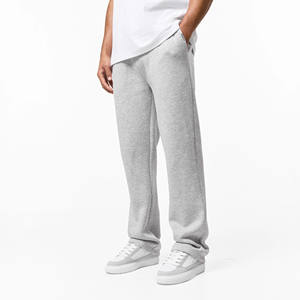 Survêtement d'hiver uni à coupe décontractée |   Sweat à capuche entièrement zippé en coton doublé polaire 400g avec ourlets ouverts et pantalon de jogging - Product Image 4