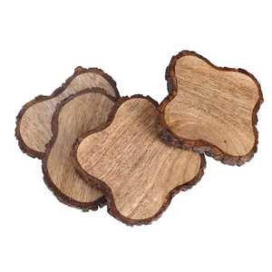 Sous-verres en bois faits à la main avec une texture naturelle unique pour tasses à café, tasses à thé et verres, offrant une protection élégante de la table pour la maison - Product Image 5