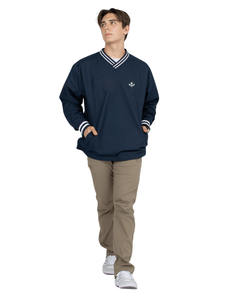 เสื้อแจ็คเก็ตคอวีแบบสวม Unisex รุ่น Custom Memory ดีไซน์ทันสมัยสำหรับเล่นกีฬา สีกรมท่า ดำ และแดง พร้อมฮู้ดลายทางที่ปลายแขนเสื้อ - Product Image 2