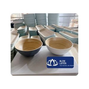 [VENTA EXITOSA] BLUE LOTUS FARM Tazón de Bambú Enrollado Clásico Ecológico para Servir Frutas, Ensaladas, Comida Diaria, Exportación Ben Tre - Product Image 1