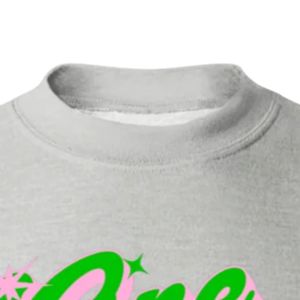 Sweat-shirt à col rond gris avec motif One Nine Oh Eight, manches longues, poignets côtelés, décontracté, en polaire pour femme, style streetwear - Product Image 5