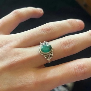 Anillo facetado de esmeralda verde natural, plata de ley 925, joyería fina, regalo de aniversario - Product Image 6