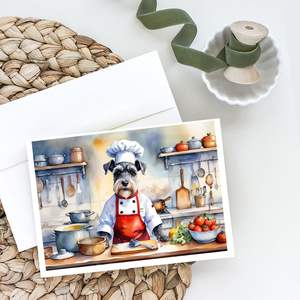 Schnauzer the Chef Whimsical A7 Size <b>5x7</b> Blank Note Cards Pack of 8 with <b>Envelopes</b> for Greetings and Notes - Product Image 2