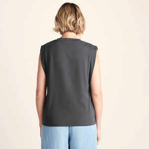 Breathable Soft Hand Feel Sleeve Cut Off T-Shirt Women's 100% Cotton Sleeveless Gym Summer Rhinestone Cropped Top Women T-Shirt - Product Image 2