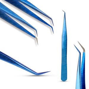 Pinzas de pestañas de volumen fino y delgado duraderas Extensiones de pestañas de sujeción fuerte probadas a mano con Mango antideslizante y Punta puntiaguda - Product Image 3