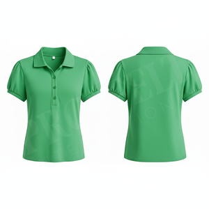 Polo respirant à manches courtes, uni, décontracté, col boutonné, léger, tissu doux, coupe ajustée, unisexe - Product Image 2