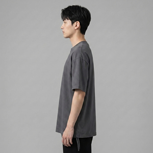 T-shirts oversize pour hommes, style streetwear, à épaules tombantes, effet usé, 100% coton polyester - Product Image 3