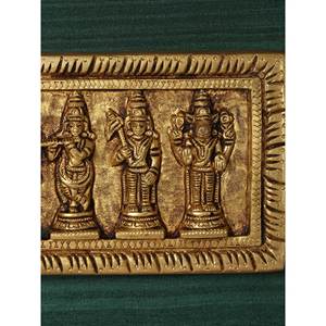 Tenture murale en laiton encadrée en bois de 23 pouces Sculpture Dashavatara de Lord Vishnu - Product Image 3
