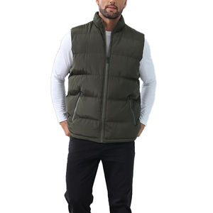 Men's Burgundy Stand Collar <b>Quilted</b> Fleece Vest Breathable Quick Dry Zipper Closure Windproof Casual <b>Winter</b> Outerwear - Product Image 1
