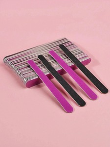 Lime à ongles double face mini émeri, grain 180, rose et noir, jetable, outil de soin des ongles en papier de verre, 25 pièces, motif droit - Product Image 1