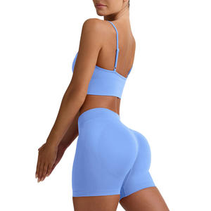 Conjunto Deportivo Seamless para Mujer al por Mayor Personalizado: Sujetador Deportivo y Shorts de Cintura Alta para Fitness, Yoga y Entrenamiento - Ropa Deportiva Elástica - Product Image 5