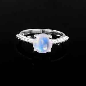 Anillo llamativo de piedra lunar arcoíris, plata de ley 925, hecho a mano, anillo de piedra preciosa natural, joyería de diseño, regalo para mujer - Product Image 5