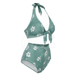 Conjunto de Bikini de Dos Piezas para Mujer, Traje de Baño Premium con Estampado Personalizado, Tela Elástica, Colección de Verano para Vacaciones en la Playa - Product Image 4