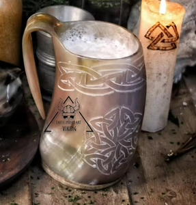 Taza de cuerno para beber auténtica vikinga, calidad Premium, pulido Natural, decoración religiosa de Navidad, recuerdo indio orgánico - Product Image 4