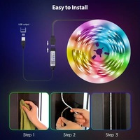 Kit de bande LED flexible RGB 5050 avec télécommande IR 24 touches, 5V 3m, USB, IP20, pour décoration intérieure