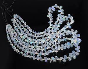 Cuentas de Ópalo Etíope Natural AAA, Forma de Pera Lisa, Hilo de 8 Pulgadas, Cuentas de Ópalo Welo Brillantes con Forma de Pera Lateral, Cuentas de Ópalo Natural de Alta Calidad - Product Image 1