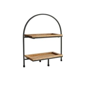 ชั้นวางบนโต๊ะตกแต่งบ้านดีไซน์ใหม่ถาดไม้พร้อมขาตั้งโลหะวางเค้ก - Product Image 1