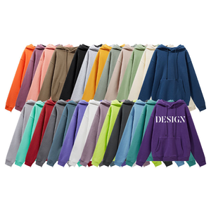 เสื้อฮู้ดโอเวอร์ไซส์แบบยูนิเซ็กซ์ สีพื้น ผ้าฝ้ายถัก สวมใส่สบายๆ สำหรับฤดูใบไม้ร่วง มีกระเป๋าหน้า ทรงปกติ - Product Image 2