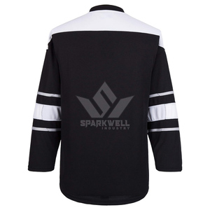 เสื้อฮอกกี้น้ำแข็งสีดำสำหรับผู้ชาย Sparkwell Industry แขนยาว คอวี ผ้าโพลีเอสเตอร์ซับเหงื่อ ระบายอากาศได้ดี ทรงปกติสำหรับผู้ใหญ่ - Product Image 5