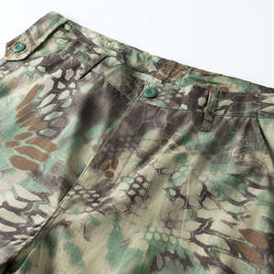 Ensemble de vêtements de camouflage en polyester et coton Ripstop durable, respirant, chemise à manches longues, pantalon cargo multi-poches, vêtements d'entraînement - Product Image 5